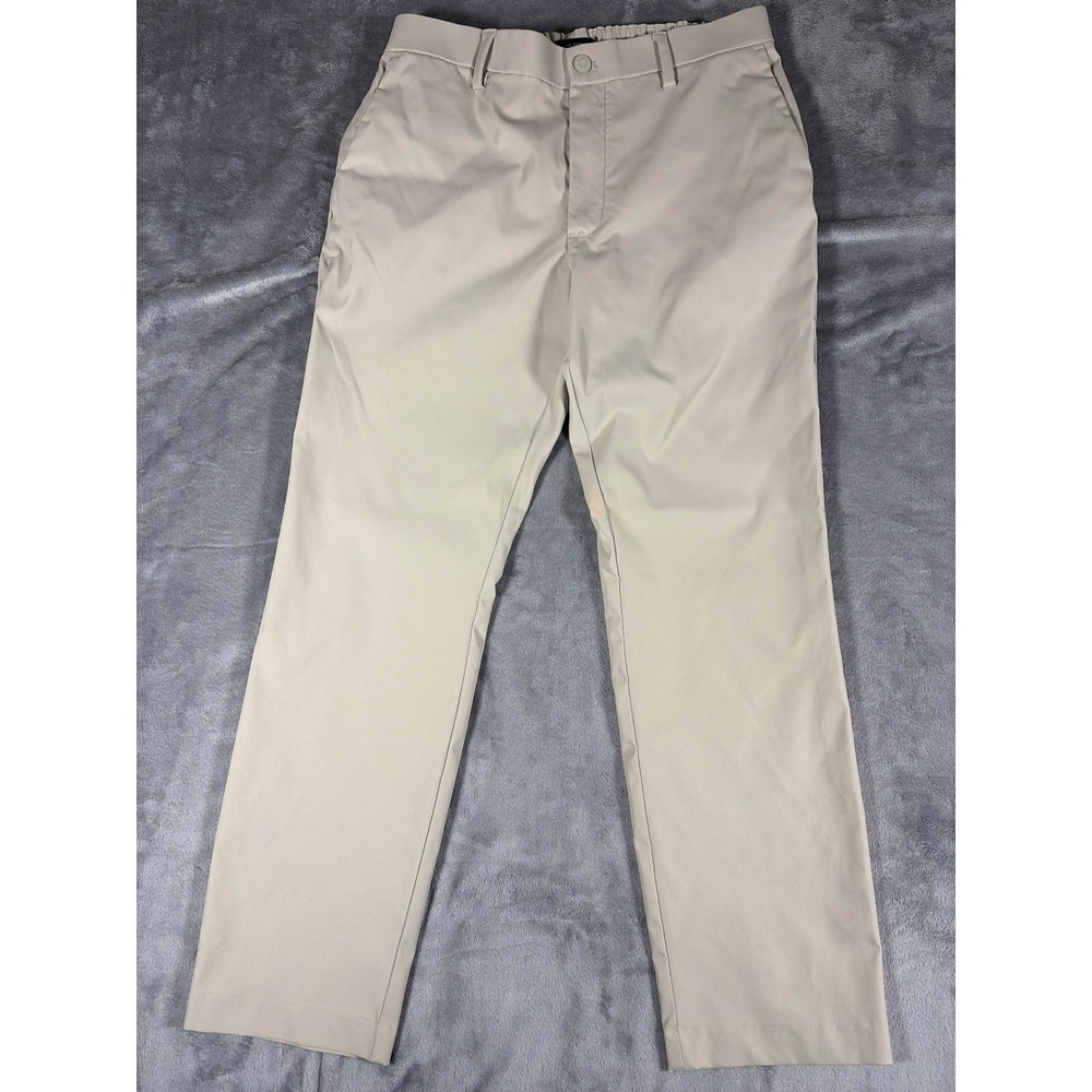 Banana Republic Mens 34x30 Khaki Performance Chino Pants Elastic Waist 1951119